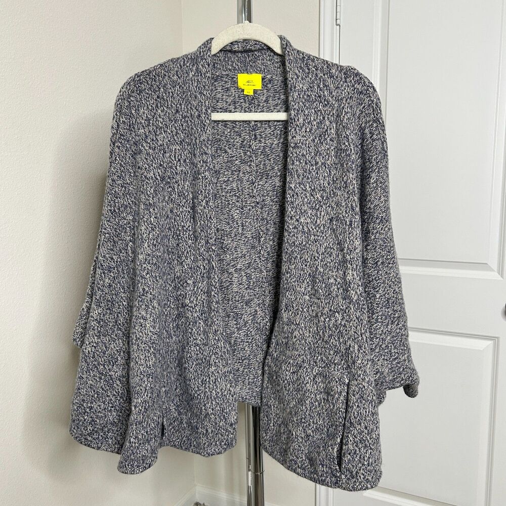 Roller Rabbit Marled Open Cardigan Sweater Lambswool Blend Dolman Oversized M/L